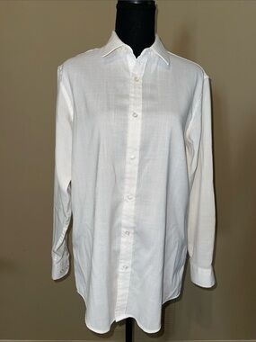 Tom Baine Classic White Long-Sleeve Button-Down Shirt
